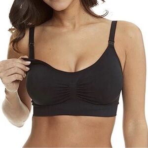 HOFISH Black 3pk Full Bust Seamless Nursing Maternity Bras/Bralette Sz S NWOT